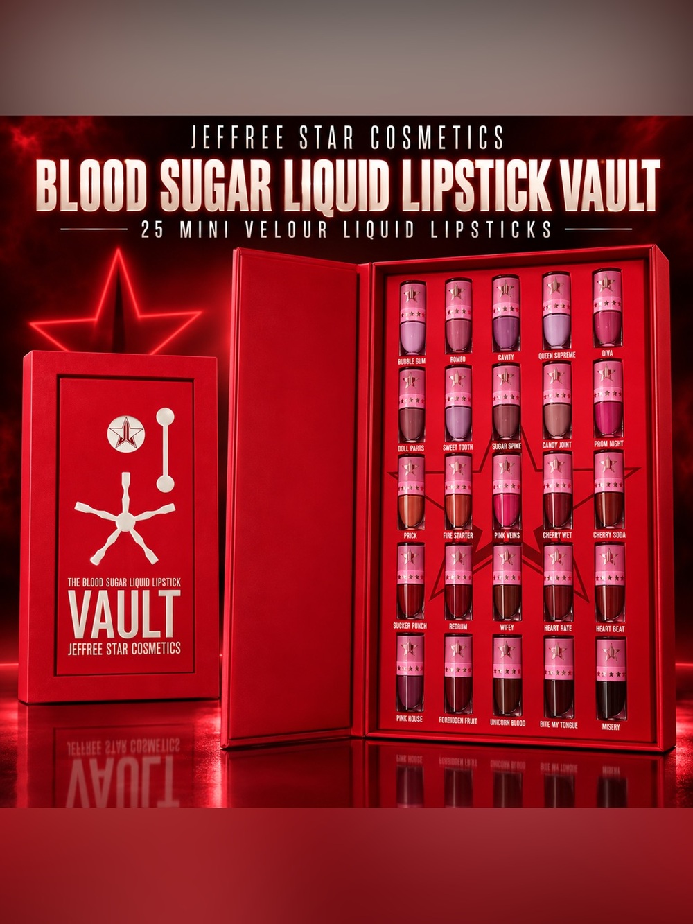 Jeffree Star Blood Sugar Liquid Lipstick Vault – Complete 25-Piece Set